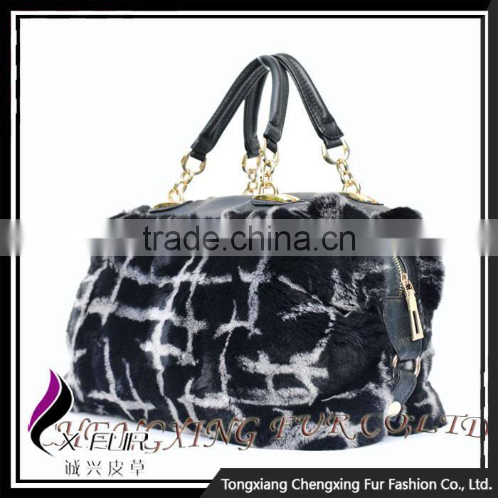 CX-H-42B Ladies Rex Rabbit Fur Sheepskin Fashion Bags Handbags