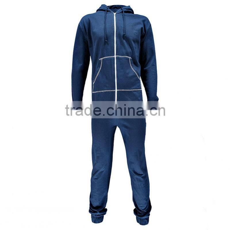 New arrival cheap zipper up solid men's colour adult onesie