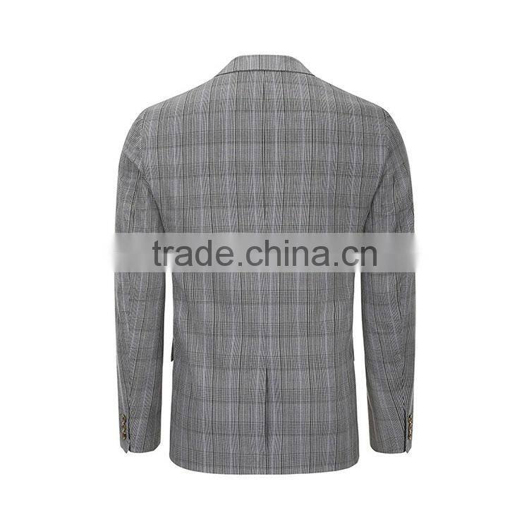 New Product Checked 2 Button Polyester Viscose Business Men'S Fashion Simple Suit Designs