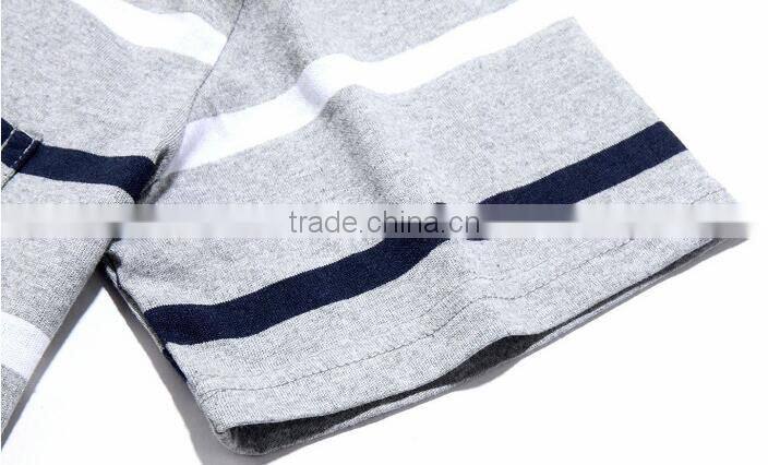 Summer short-sleeved t-shirts men loose thin middle-aged men's stripes