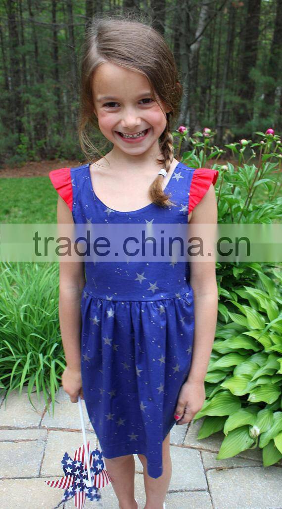 4th Of July Girls Cotton Frock Designs Ruffled Dress Summer