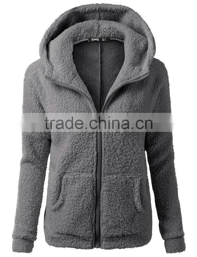 hot sale high quality super comfort custom zipper up women's hoodie coat