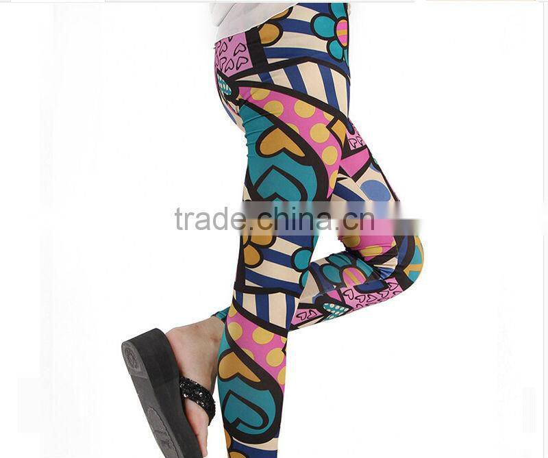 colourful ladies leggings multi color printed leggings