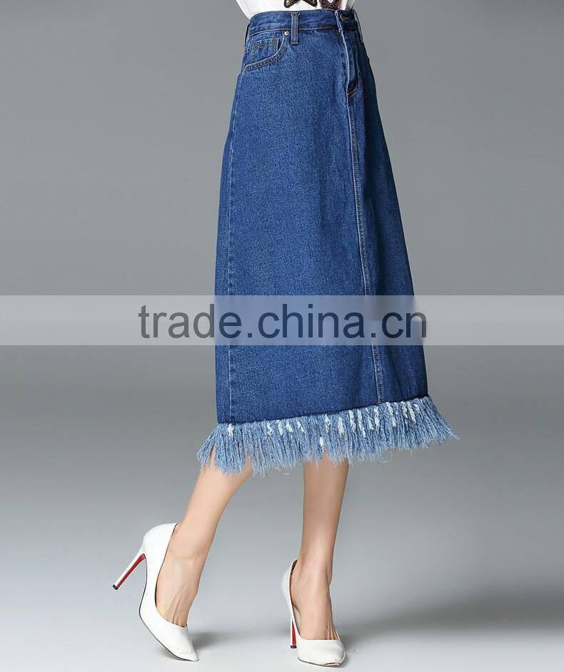 Superior Quality Soft long blue jean skirts for women