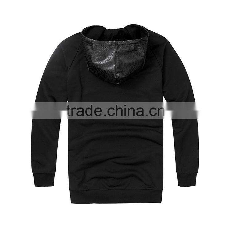 black mens hoody leather hoodie two tone plaid hoodies