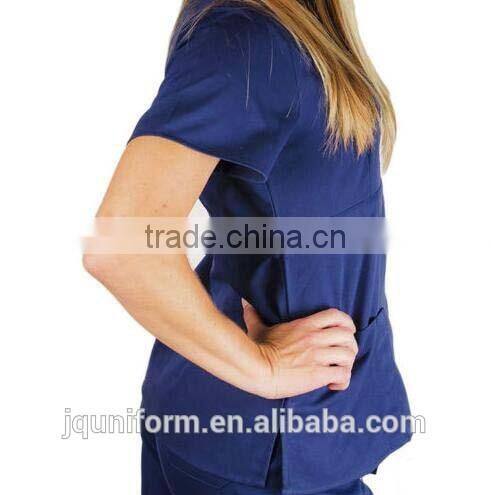 Women's UltraSoft Mock Wrap Scrub TOP Medical Nursing Uniform V-Neck 2-Pockets