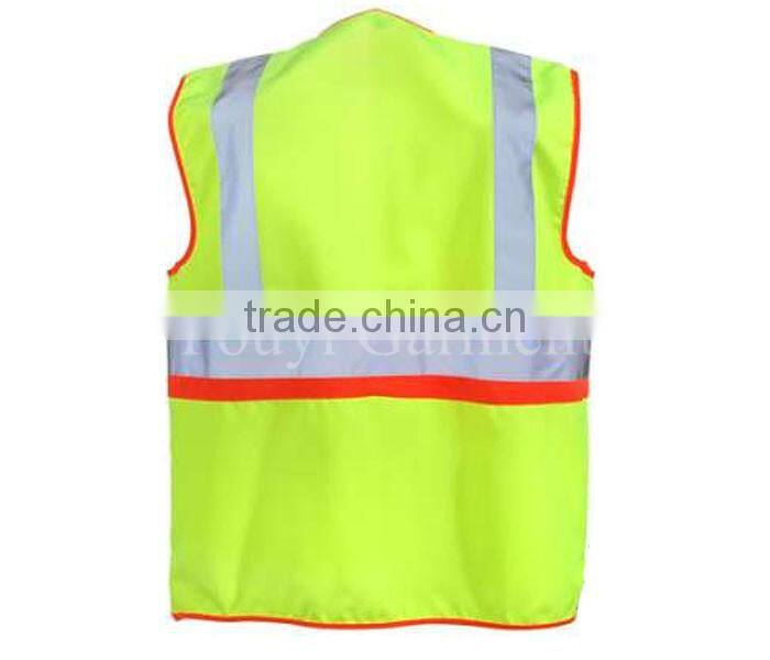fluorescent hi visibility anti shrink rip-stop workwear vest