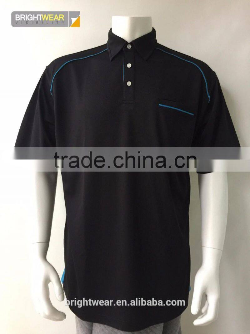 Wholesale 100% polyester plastic buttons micro mesh blank safety polo shirt