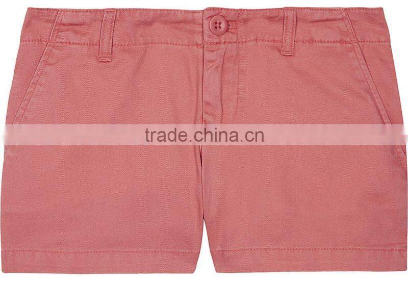 High Quality Solid Colored Belt Loop Boys Denim Shorts Made of Twill