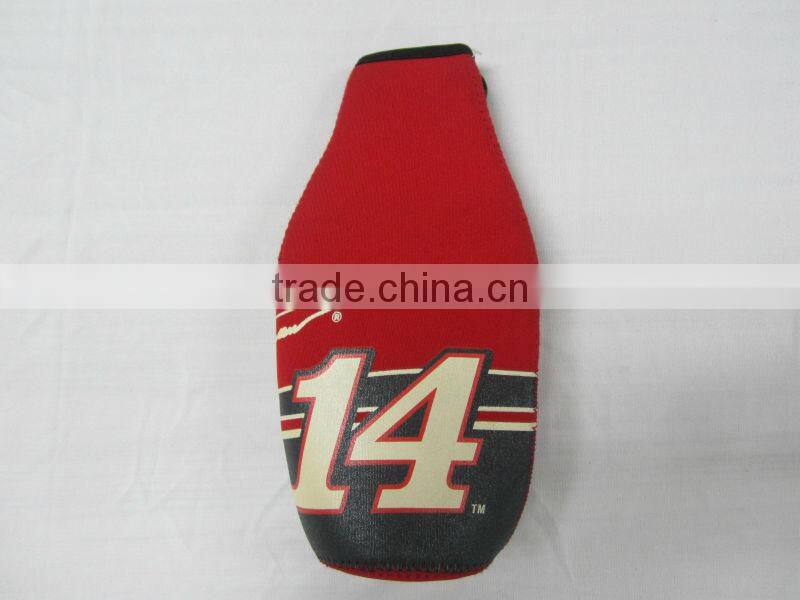 GR-B0102 wholesale neoprene beer bottle cooler with zipper