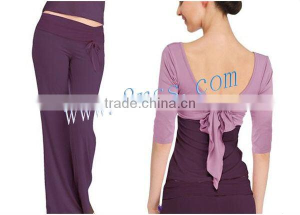 2013 Organic bamboo women yoga wear back knot
