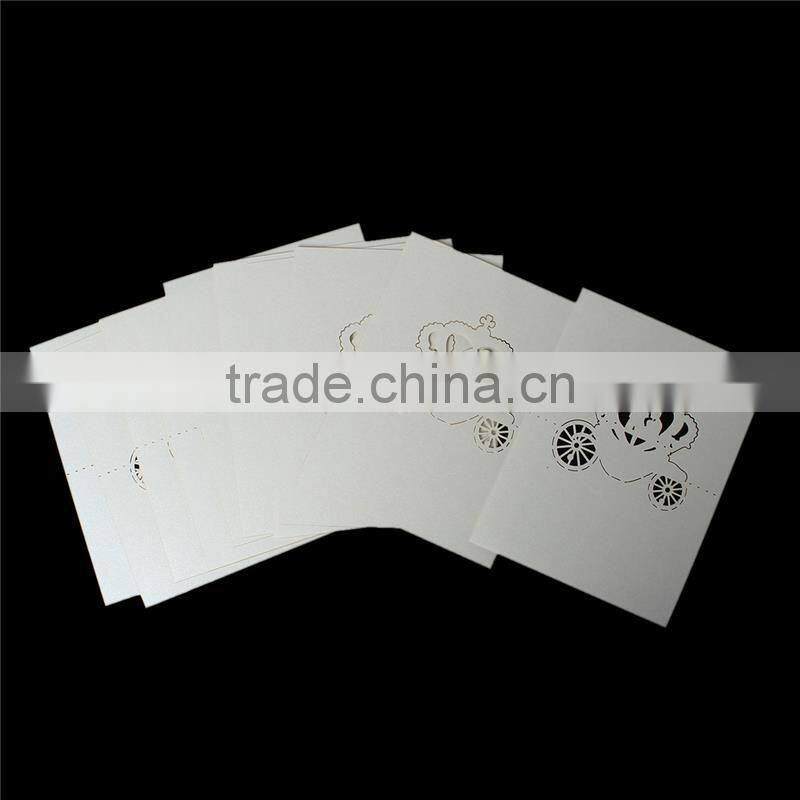 Paper Wedding Party Name Place Cards Crown Hollow Off-white