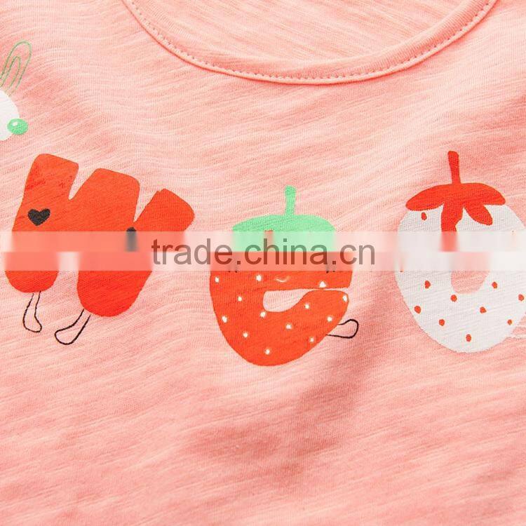 Girls Bat Sleeve Loose Lovely Print Shoulder Crewneck Undershirt T-shirts
