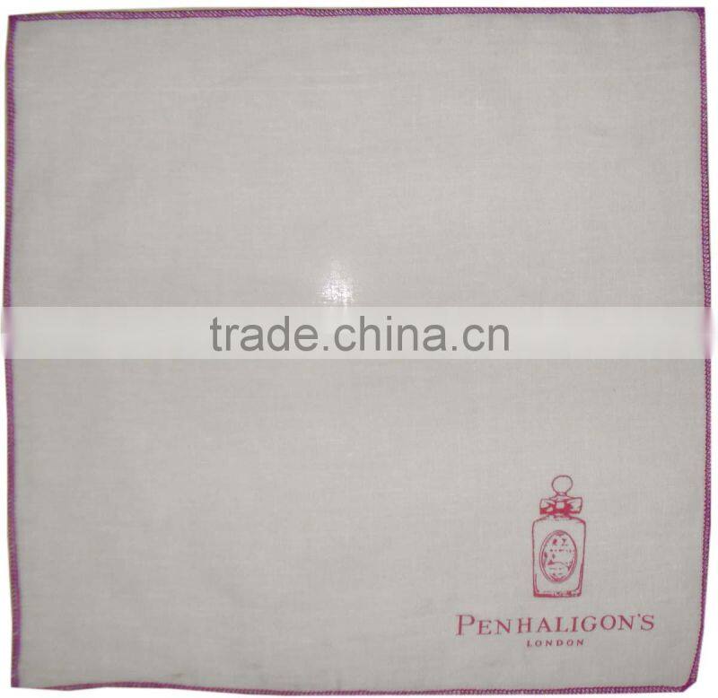 Soft 100% Cotton wholesale lady white handkerchief