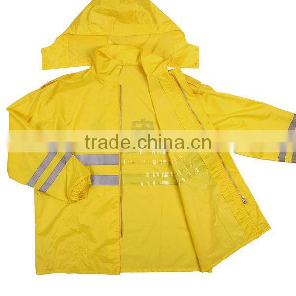 Fashional plastic folding raincoat with hat