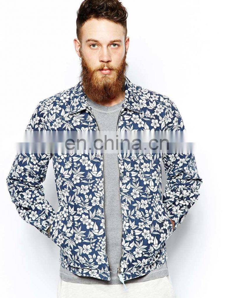 Windcheater Jacket in Floral Print/men lapel jacket/clothing supplier china/wholesale apparel model-sc256