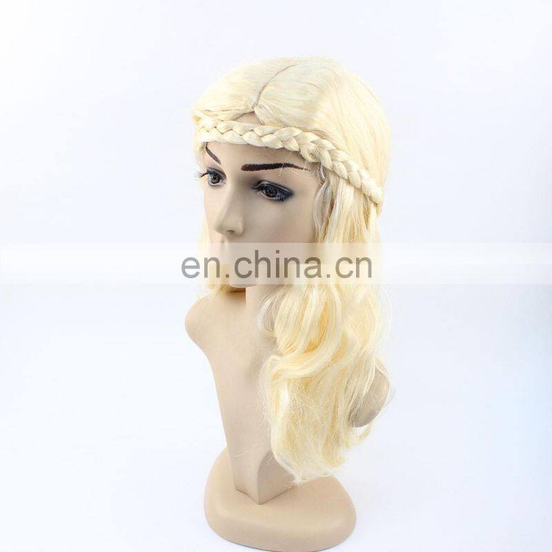 Golden hair Braid wigs European and American girl wigs