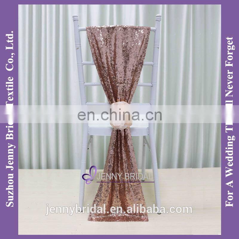 C385#24 pageant and bridal sash rose gold sequin chair cover chair sashes