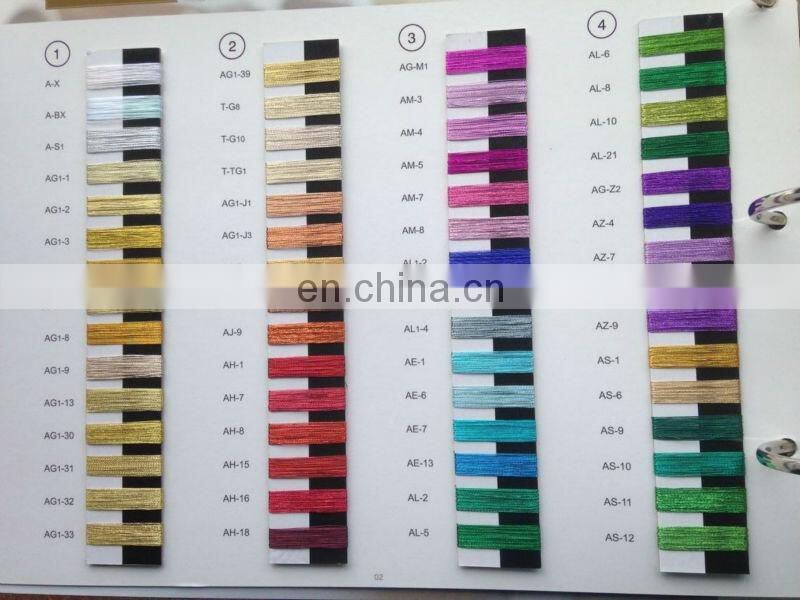 Golden threads of metallic yarn from Chinese factory