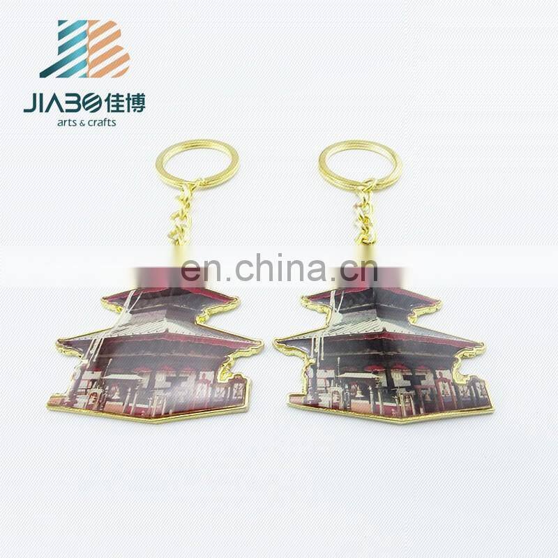 Jiabo custom house shape enamel brass keychains