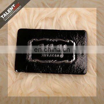 custom die-casting metal brand logo back leather label patch for jeans