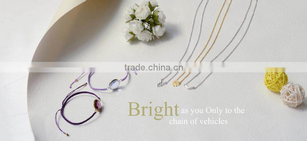 Rose Gold acrylic stone Diamond Woven Friendship Bracelet for 2015 new product hot sale
