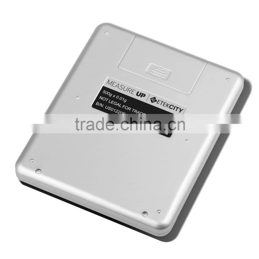 500g Digital Pocket Kitchen Scale, Stainless Steel, Backlit Display, 0.001oz Resolution