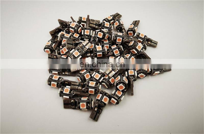 30PCS T10 Canbus White Blue Red Yellow Pink Green Ice Blue 5smd Car Light W5w 194 168 Error Bulbs DC 12V Wedge Lamp Parking Lamp