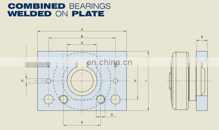 Combined roller bearings welded on plate 400-0616