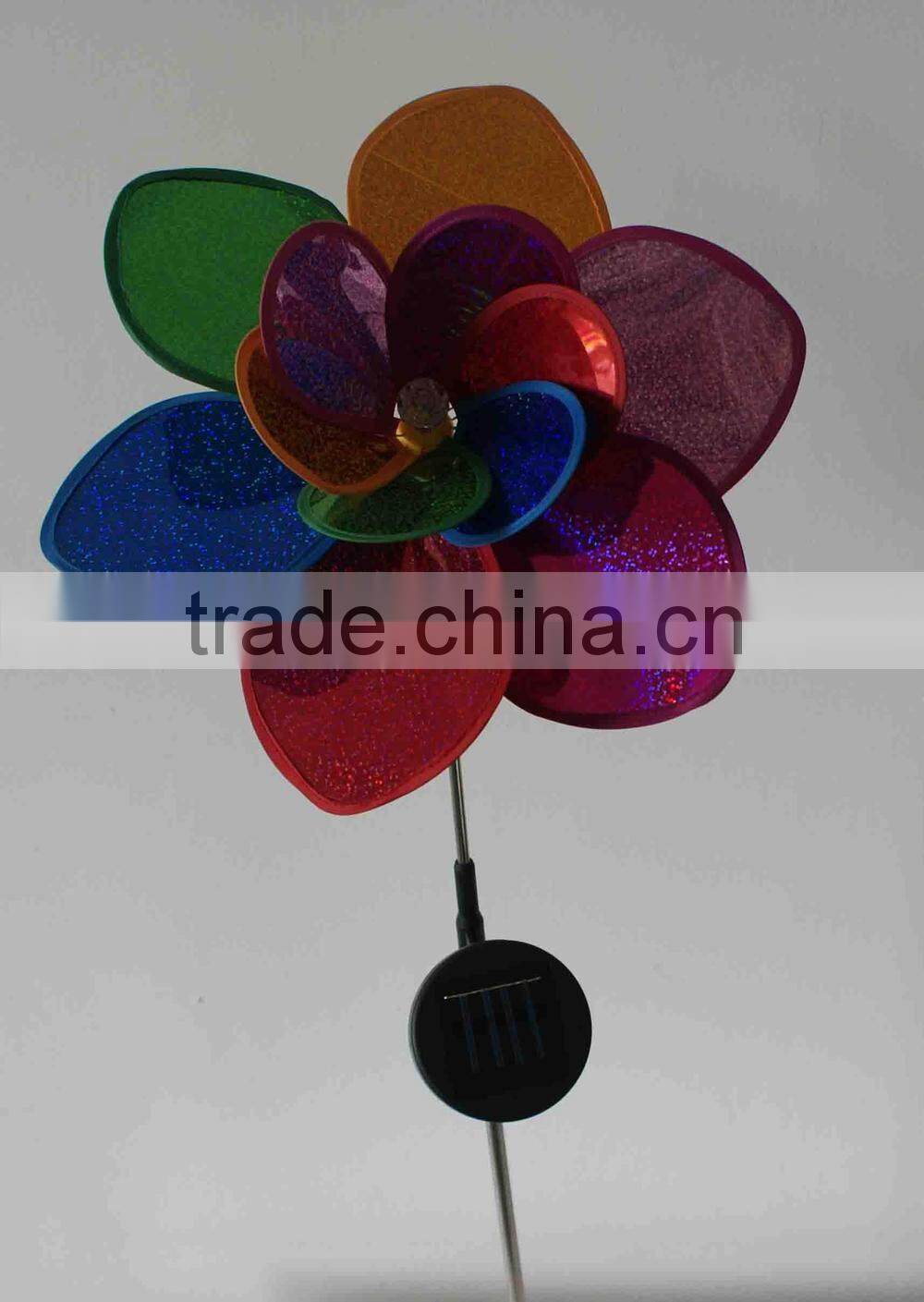 Colorful garden solar windmill light/solar wind spinner