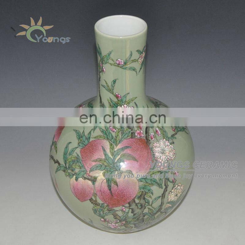 Chinese Qing Antique Reproduction Ceramic Porcelain Peach Vase
