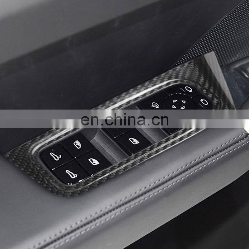 Real Carbon Fiber Car Interior Window Lift Button Frame Trim For Porsche Cayenne Left Hand Drive Accessories
