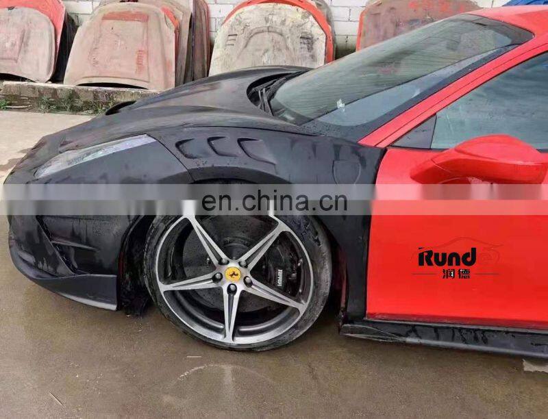 Runde Mansory Style Half Carbon Fiber Body Kit Front Rear Bumper Hood Side Skirts For Ferrari 458 Italia And Speciale body kit
