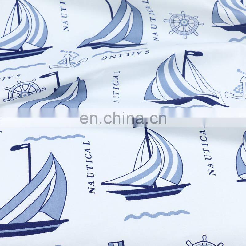 Navy cartoon sailing fabric kindergarten baby wrapped in sleeping bag child quilt cover sheet cotton fabric