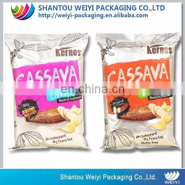 wholesale back sealer packaging aluminum foil bags for potato chips/snacks