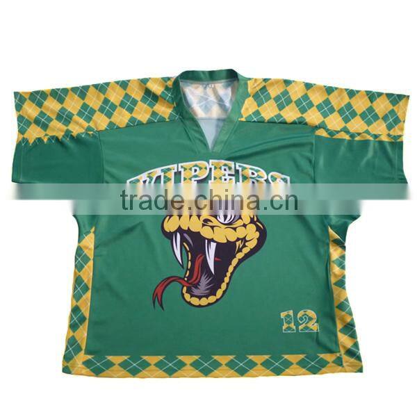 100% polyester sublimation lacrosse jersey