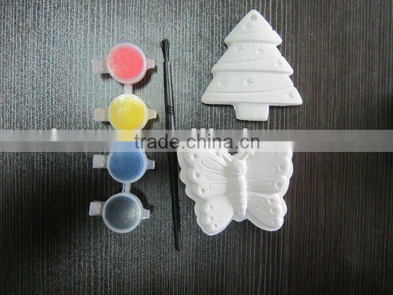 CERAMIC PAINT KIT EASTER RABBIT DIY 6 COLORS 2ML PER COLOR WITH CERAMIC RABBITS AND A BRUSH NON-TOXIC FOR KIDS