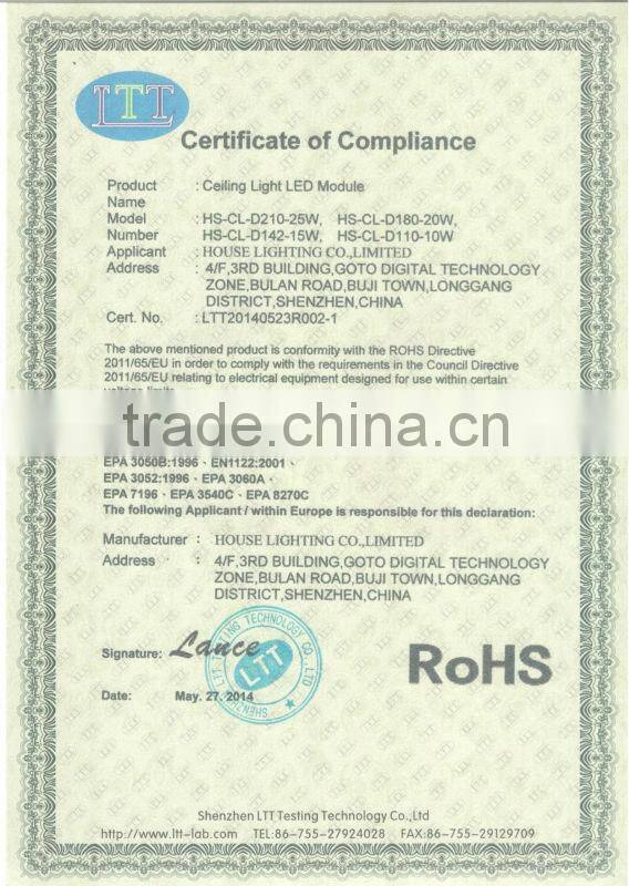 2015 high quality AC230V Epistar 2835 SMD 20W high lumen round aluminium led pcb board module