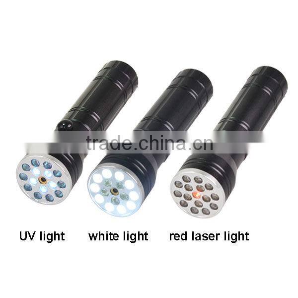With White Light Aluminum Red Laser Torch Light