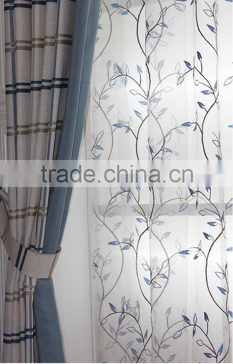 2015 Yarn dyed Plaid Cotton curtains livingroom curtains