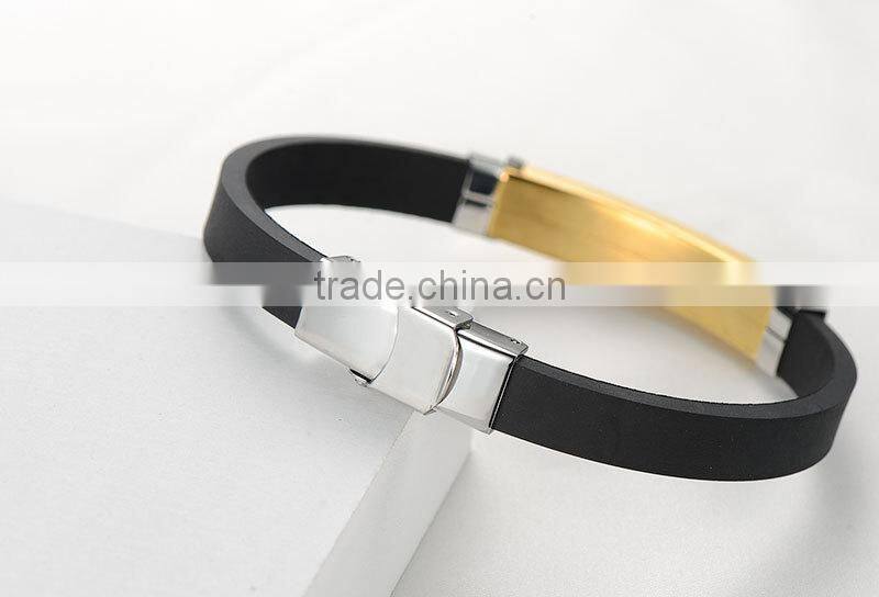New style cheap bracelet silicone bracelet with magnetic stainless clasp