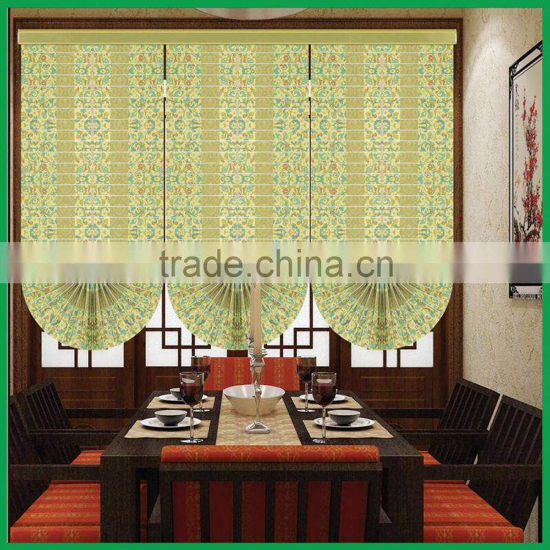 fan shaped window day and night zebra roller blinds for roller curtian and black out curtain roller