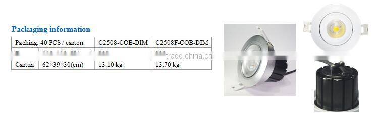 high quality 6.5Wdimmable cob led ceiling light ,nichia led,alibaba china supplier