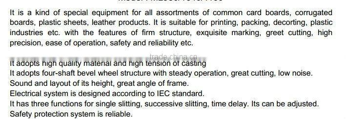 creasing and die cutting machine with CE
