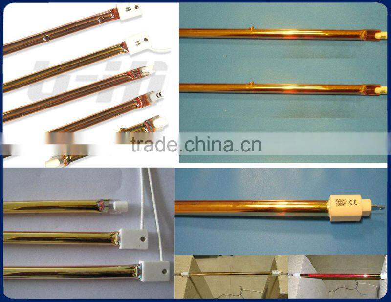 Infrared heating lamp with gold reflector 355MM,220V 1000W,SK15
