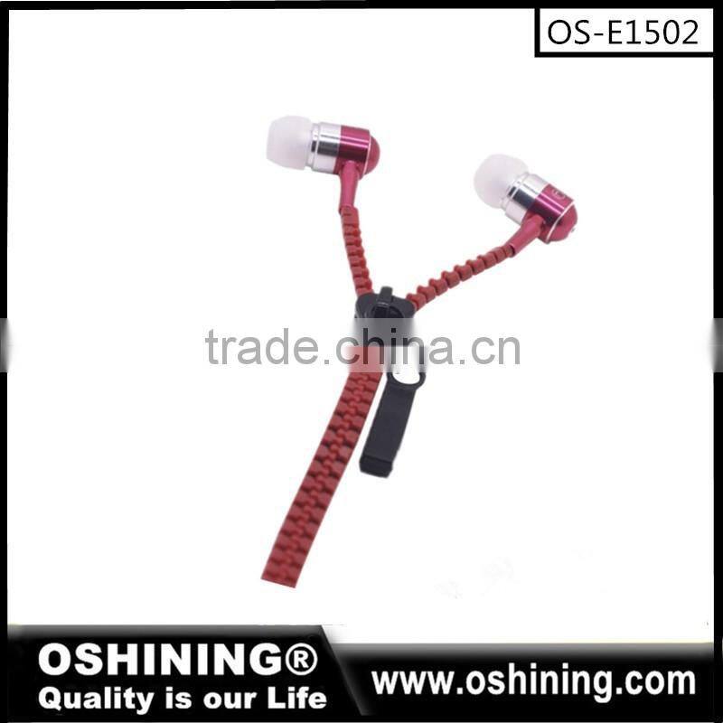 2016 new product zipper funny earbuds