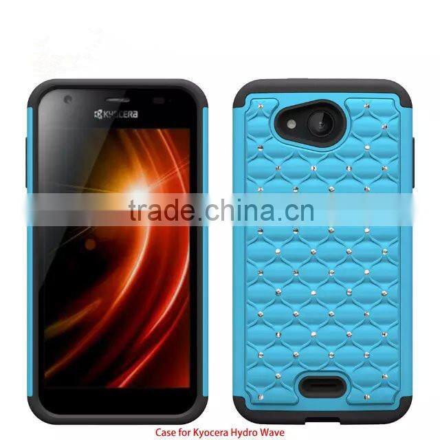 Keno Shining Diamond-studded Armorbox Drop Resistant Silicone Case for Kyocera Hydro Wave