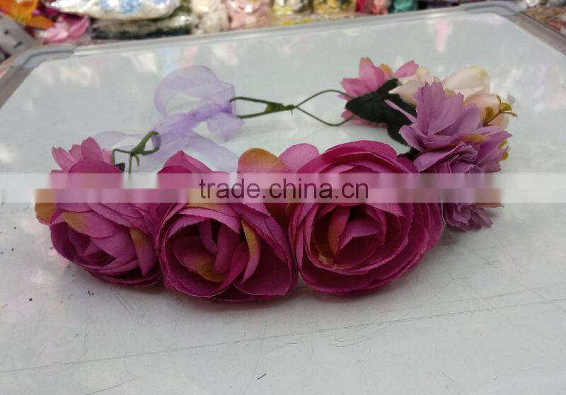 Women Girls Artificial Flower Headband Tiara Crowns Garland Wedding bride for girls