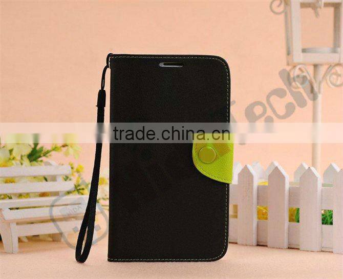 Wallet Leather Cover Case for Samsung Galaxy Note2 N7100, With Rope and Button Design,Stitch Leather Case