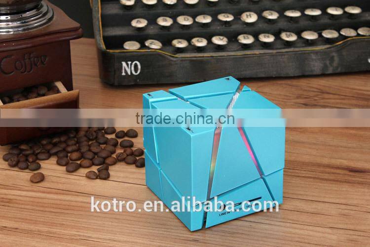 Unique Promotional Gift Qnoe AUX 2 Bass Speaker TF card FM Radio MIC Handsfree LED Speaker 3W Square LED Bluetooth Speaker